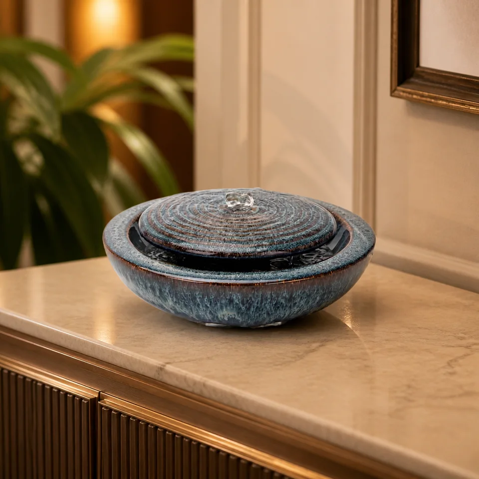 Ripple Disc Ceramic Fountain water fountain, model LR20068