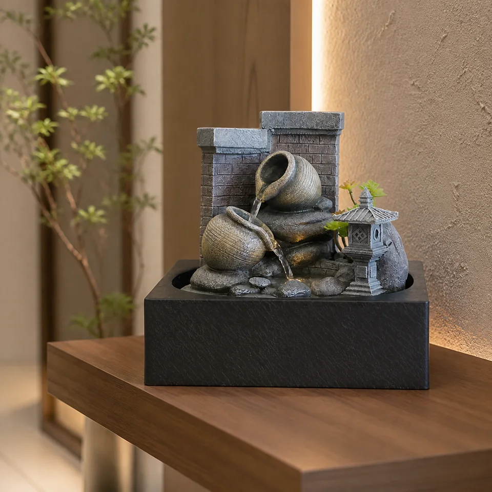 Pottery Wall Zen Garden water fountain, model LR62938
