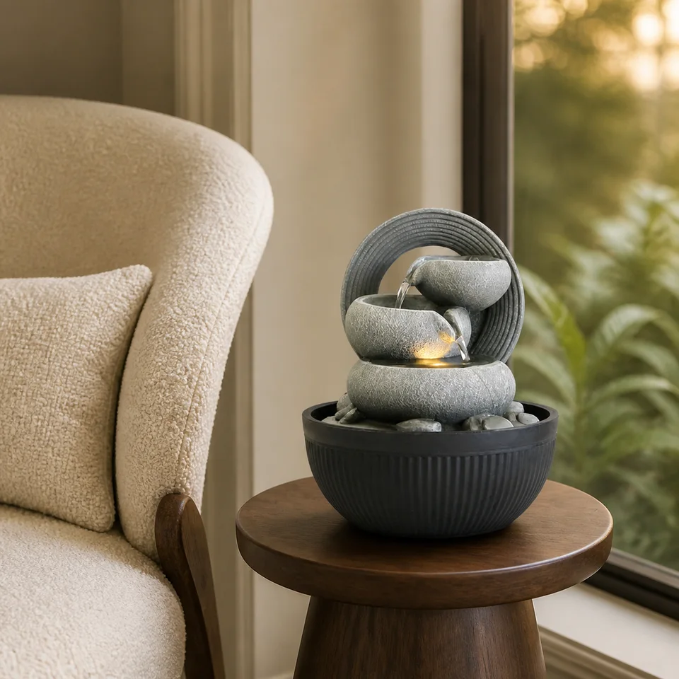 Circular Bowl Cascade water fountain, model LR62953