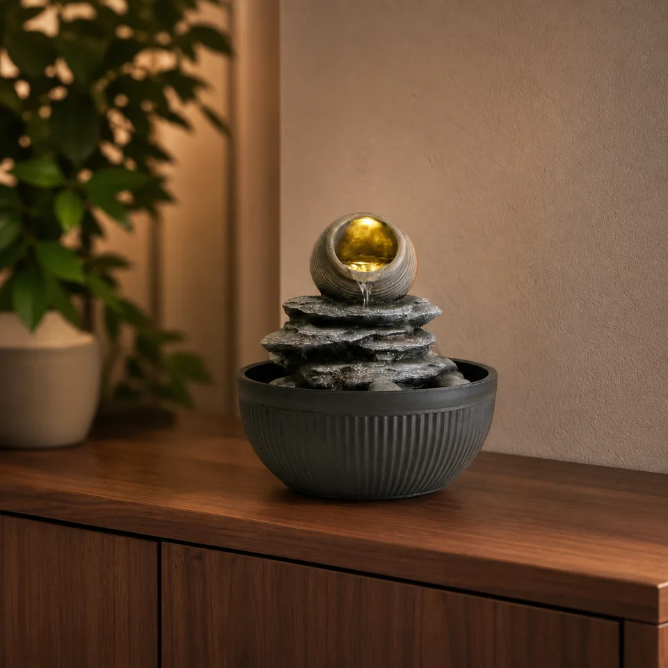 Golden Orb Cascade water fountain, model LR62964