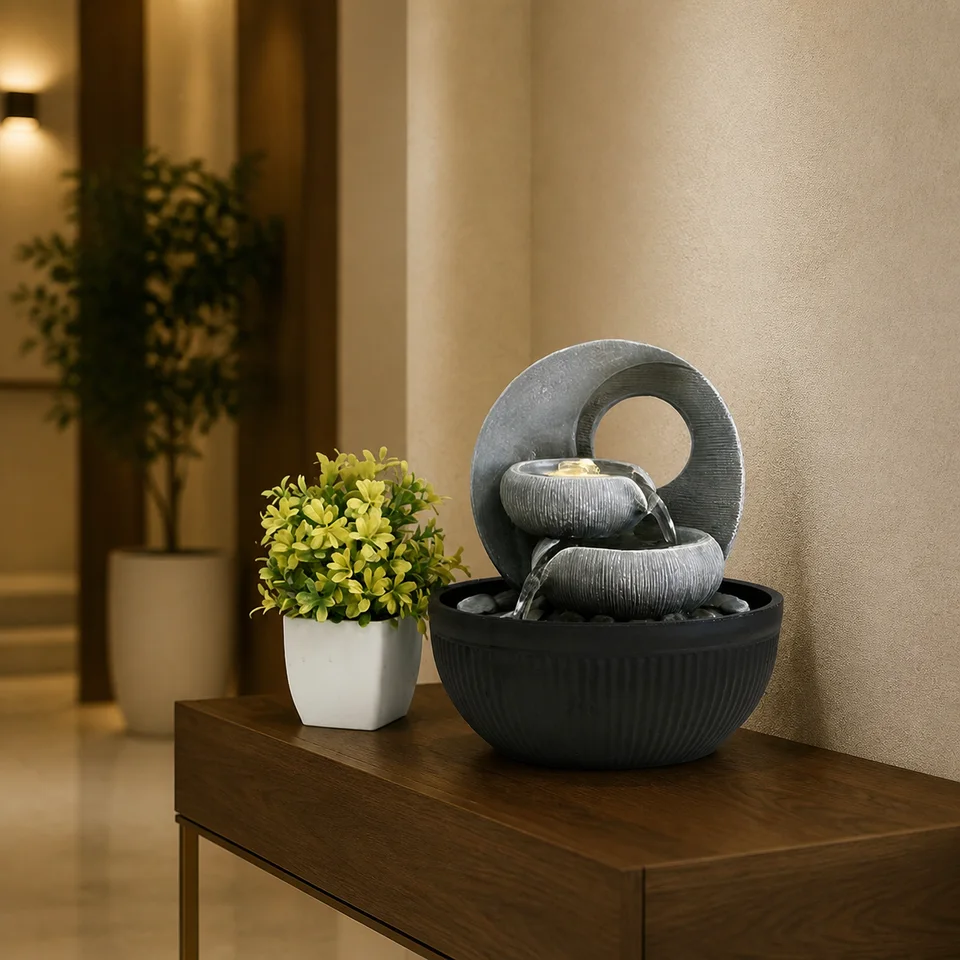 Oval Twin Bowl Cascade water fountain, model LR62967