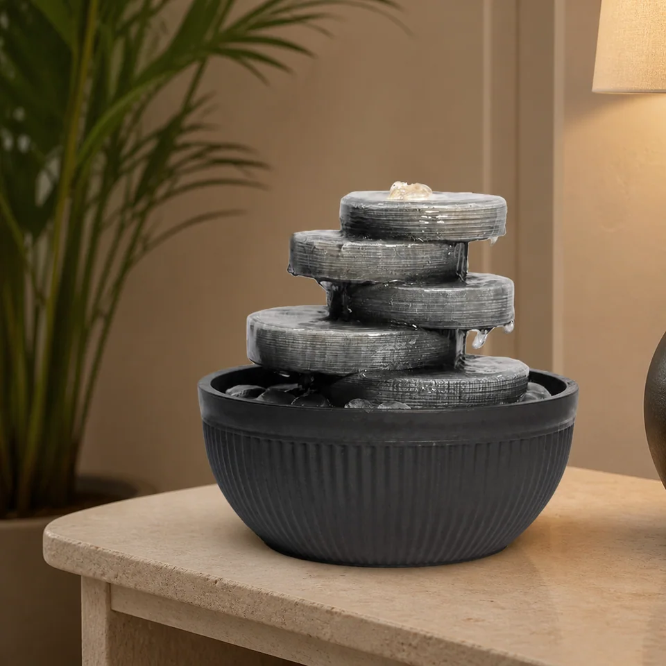 Floating Stone Cascade water fountain, model LR63118