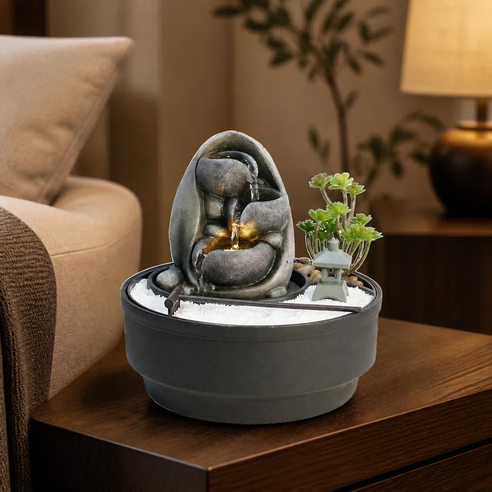Sheltered Pebble Garden water fountain, model LR63145