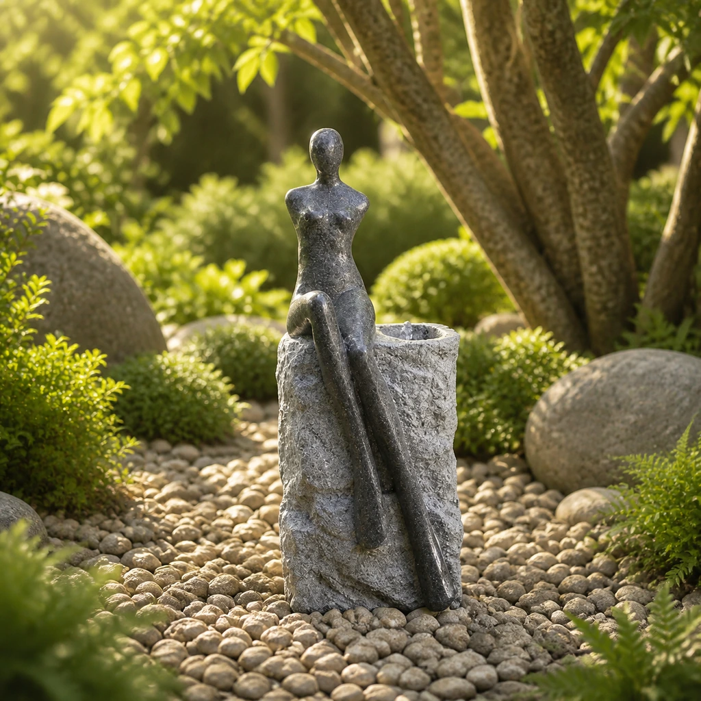 Seated Muse Fountain water fountain, model LR62518